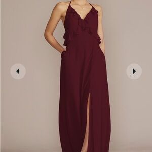 David’s bridal Chiffon Ruffle Empire Waist Dress